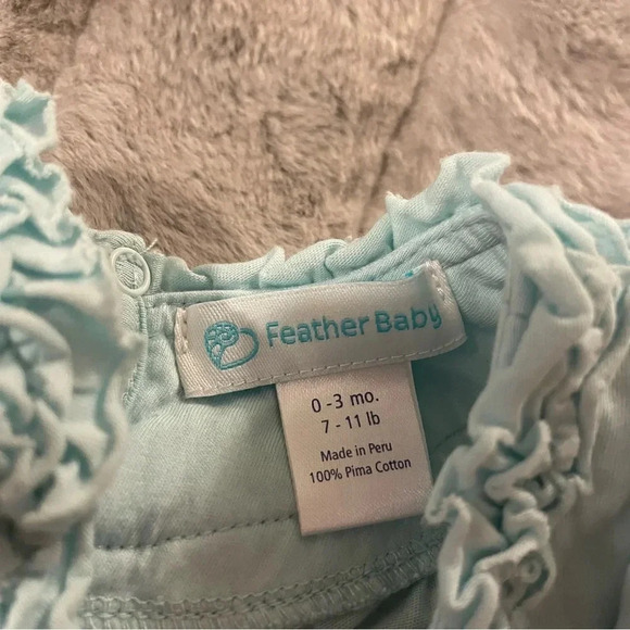 Feather Baby Light Blue Romper - Picture 5 of 6